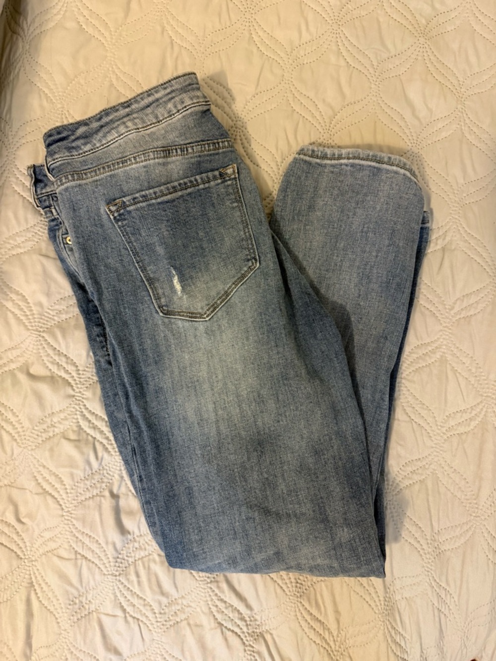 Dear John Straight Leg Jeans Size 30 Distressed Light Wash Mid Rise Denim - Picture 3 of 3